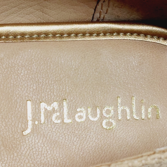 J. McLaughlin Cream Brown Canvas Leather Redding Cap Slip On Espadrille E385 - Picture 8 of 16